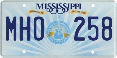 MS license plate MHO258