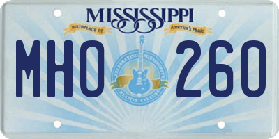 MS license plate MHO260