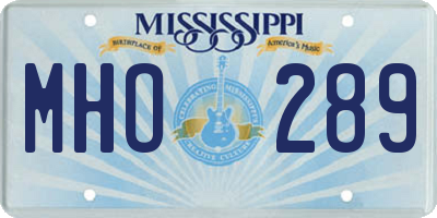 MS license plate MHO289