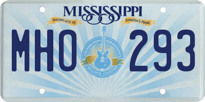 MS license plate MHO293