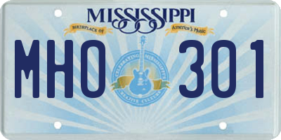 MS license plate MHO301