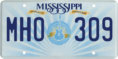 MS license plate MHO309