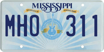 MS license plate MHO311