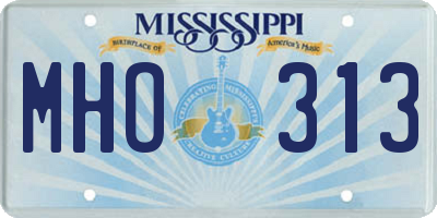MS license plate MHO313