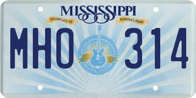 MS license plate MHO314