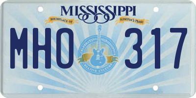 MS license plate MHO317