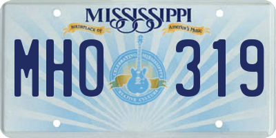 MS license plate MHO319