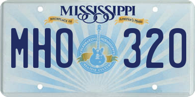 MS license plate MHO320