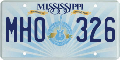 MS license plate MHO326