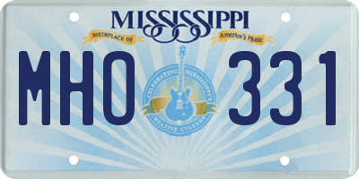 MS license plate MHO331