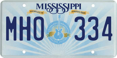MS license plate MHO334