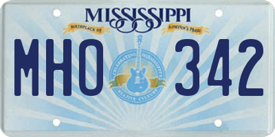 MS license plate MHO342