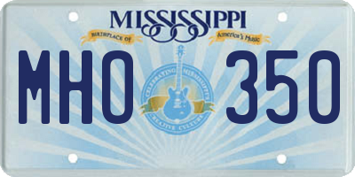 MS license plate MHO350