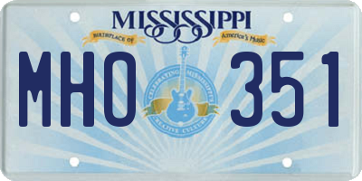 MS license plate MHO351