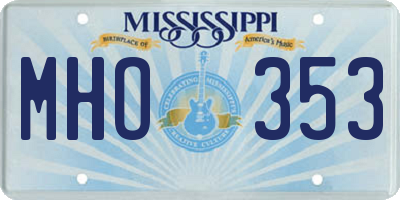 MS license plate MHO353