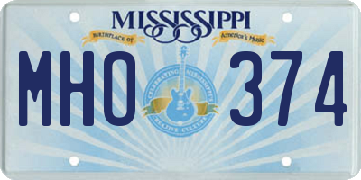 MS license plate MHO374