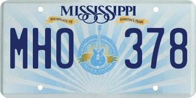 MS license plate MHO378
