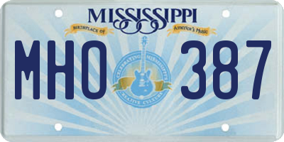 MS license plate MHO387