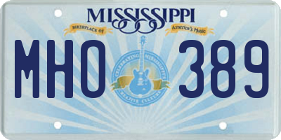 MS license plate MHO389