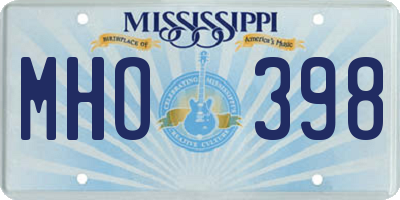 MS license plate MHO398