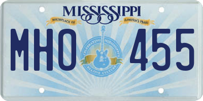 MS license plate MHO455