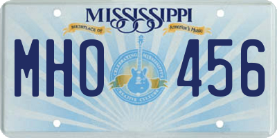 MS license plate MHO456