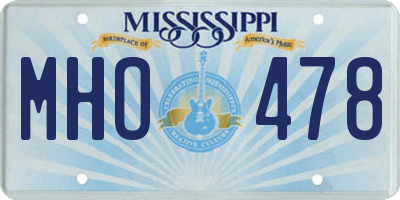 MS license plate MHO478