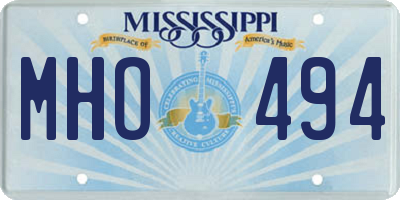 MS license plate MHO494