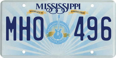 MS license plate MHO496