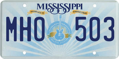 MS license plate MHO503