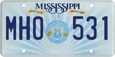 MS license plate MHO531
