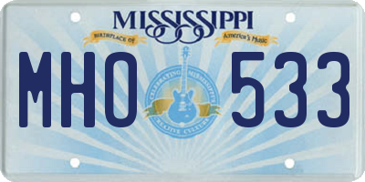 MS license plate MHO533