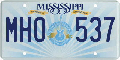 MS license plate MHO537