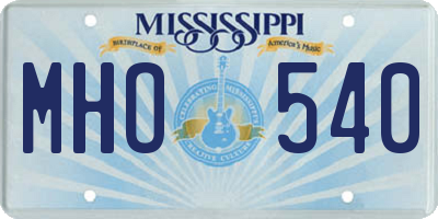 MS license plate MHO540
