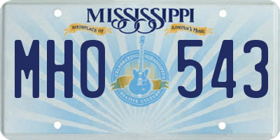 MS license plate MHO543
