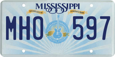 MS license plate MHO597
