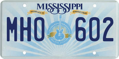 MS license plate MHO602