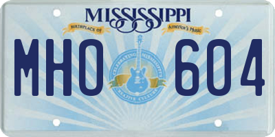MS license plate MHO604