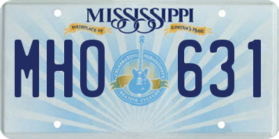 MS license plate MHO631
