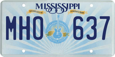 MS license plate MHO637