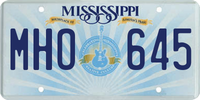 MS license plate MHO645