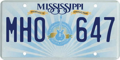 MS license plate MHO647