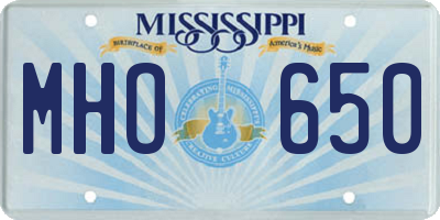 MS license plate MHO650