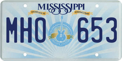 MS license plate MHO653
