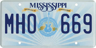 MS license plate MHO669