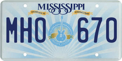 MS license plate MHO670