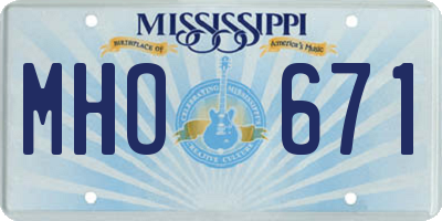 MS license plate MHO671