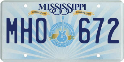 MS license plate MHO672