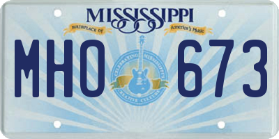 MS license plate MHO673
