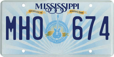 MS license plate MHO674